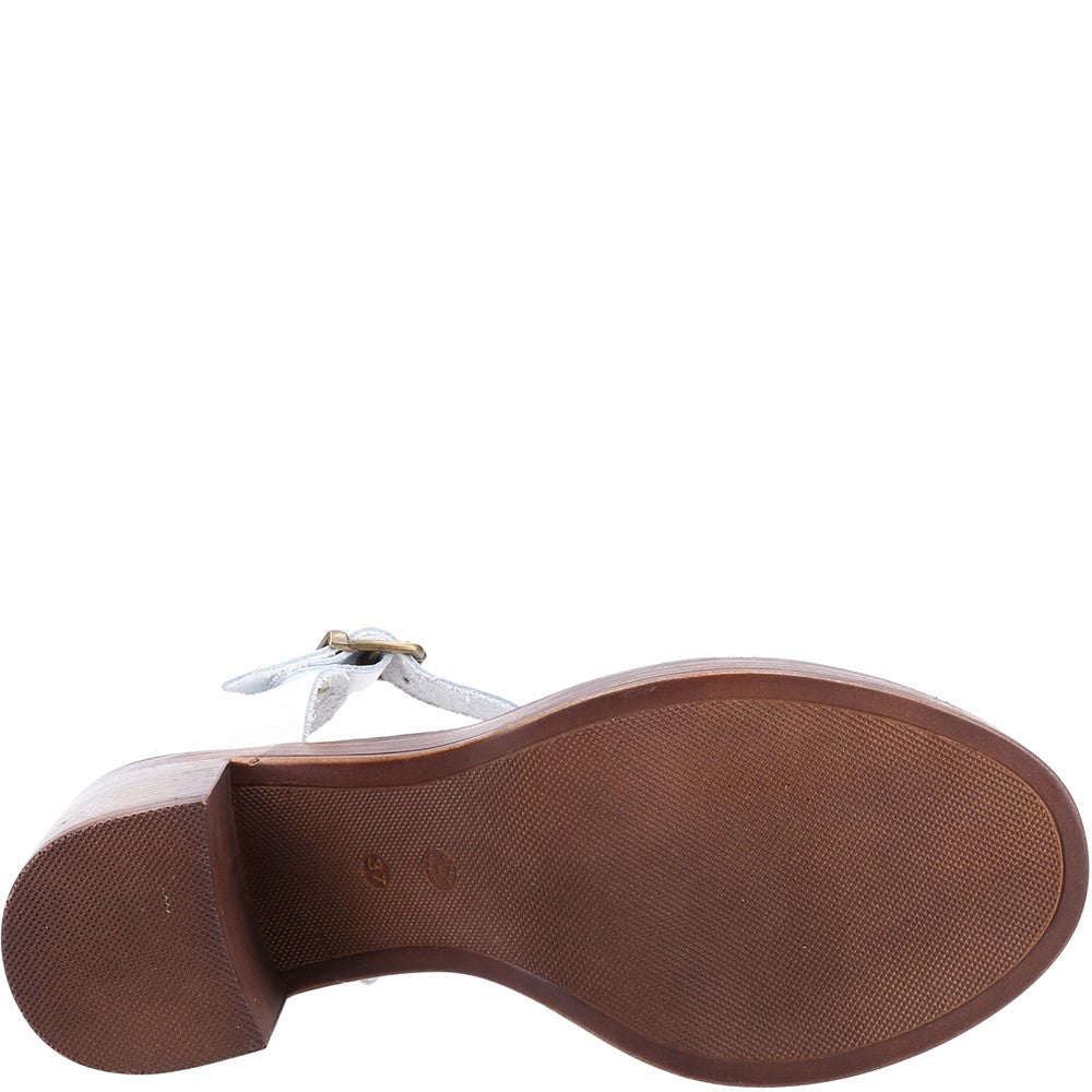 Ladies Heeled Sandals White Hush Puppies Georgia Sandal
