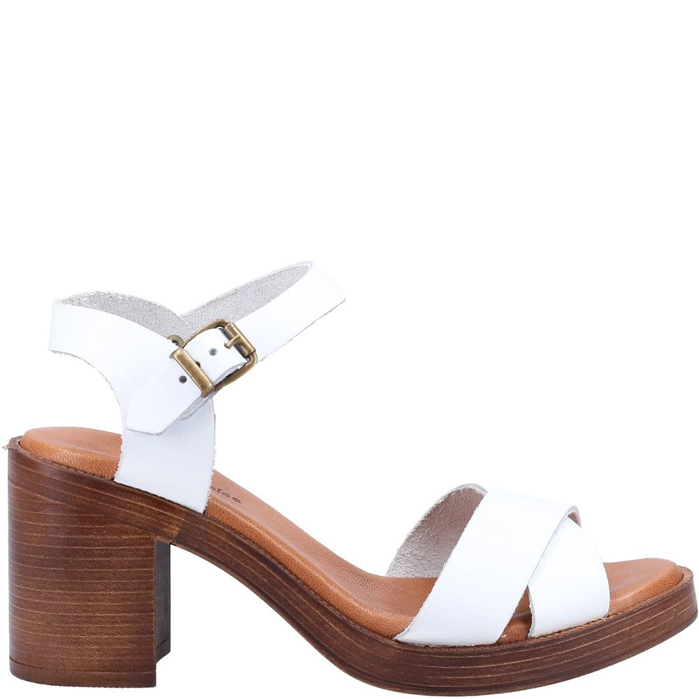 Ladies Heeled Sandals White Hush Puppies Georgia Sandal