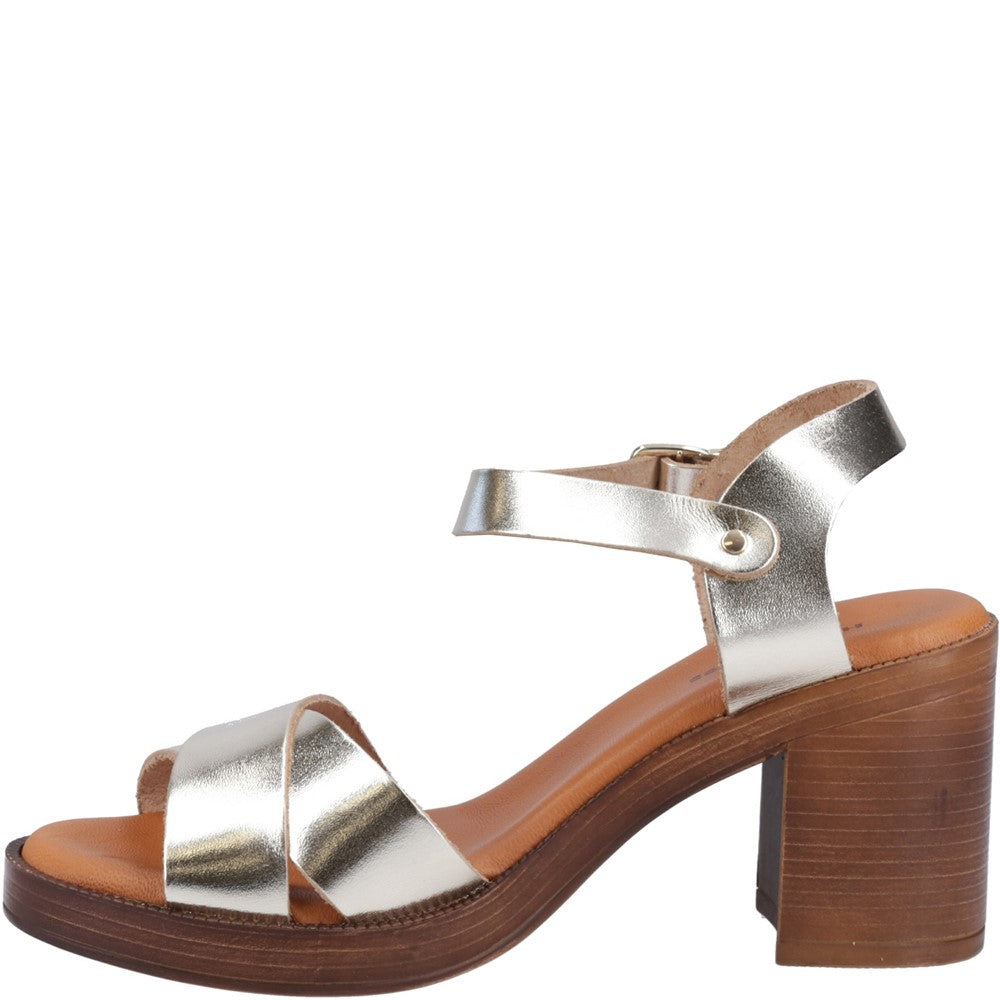 Ladies Heeled Sandals Gold Hush Puppies Georgia Sandal