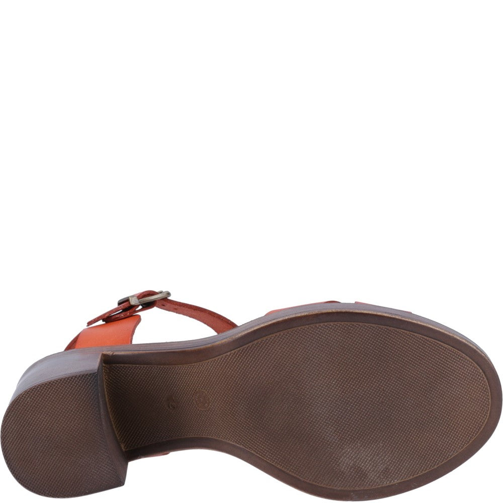 Ladies Heeled Sandals Orange Hush Puppies Georgia Sandal