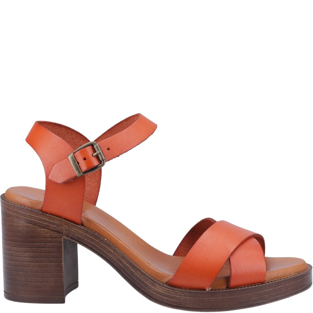 Ladies Heeled Sandals Orange Hush Puppies Georgia Sandal