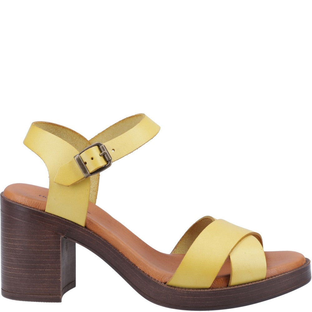 Ladies Heeled Sandals Yellow Hush Puppies Georgia Sandal