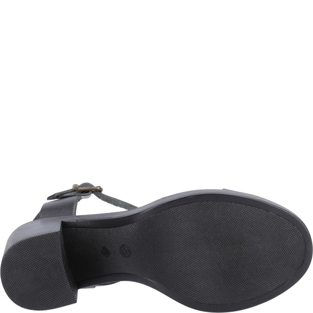 Ladies Heeled Sandals Black Hush Puppies Georgia Sandal