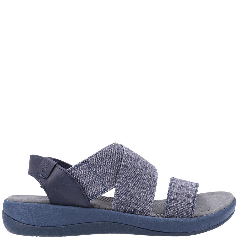Sandal Ladies Summer Navy Hush Puppies Sophia Elastic Cross Strap