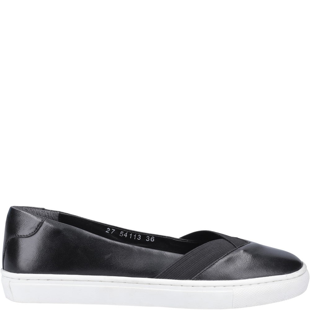 Ladies Sports Black Hush Puppies Tiffany Slip On Shoes