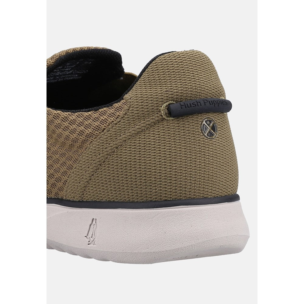 Mens Sports Olive Hush Puppies Good Shoe Slip On