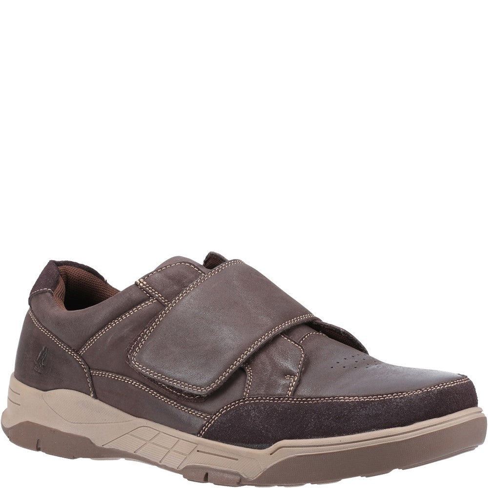 Mens Classic Touch Fastening Shoes Brown Hush Puppies Fabian Touch Fastening Shoes