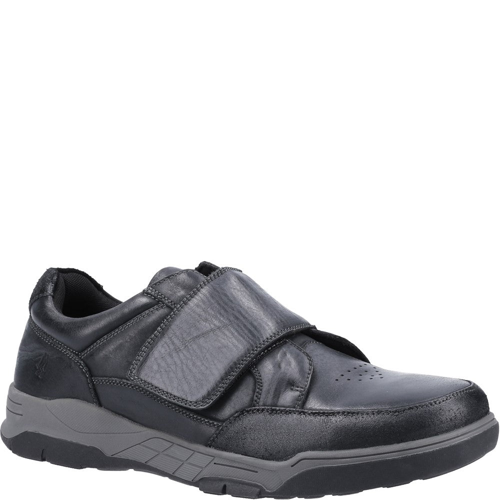 Mens Classic Touch Fastening Shoes Black Hush Puppies Fabian Touch Fastening Shoes