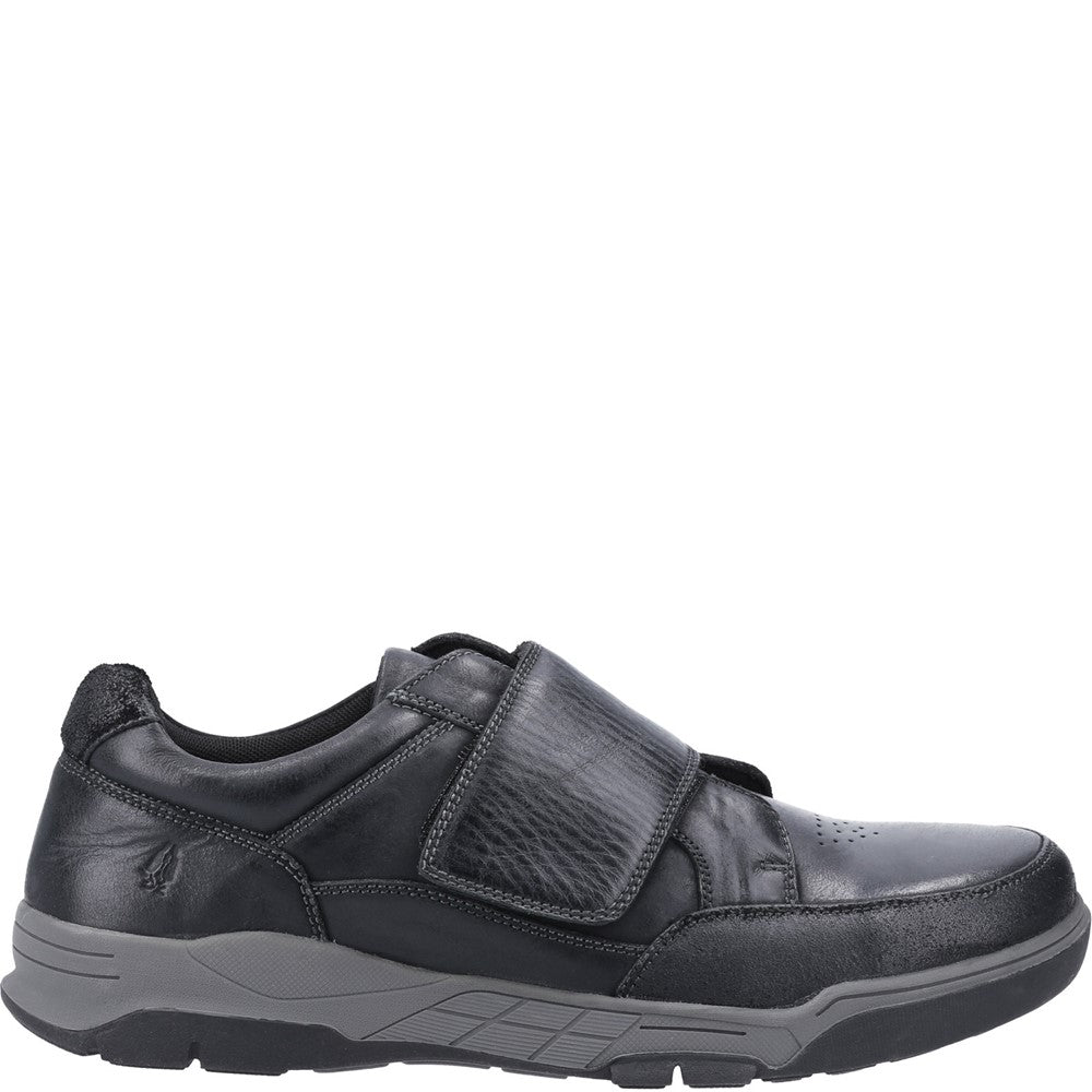 Mens Classic Touch Fastening Shoes Black Hush Puppies Fabian Touch Fastening Shoes