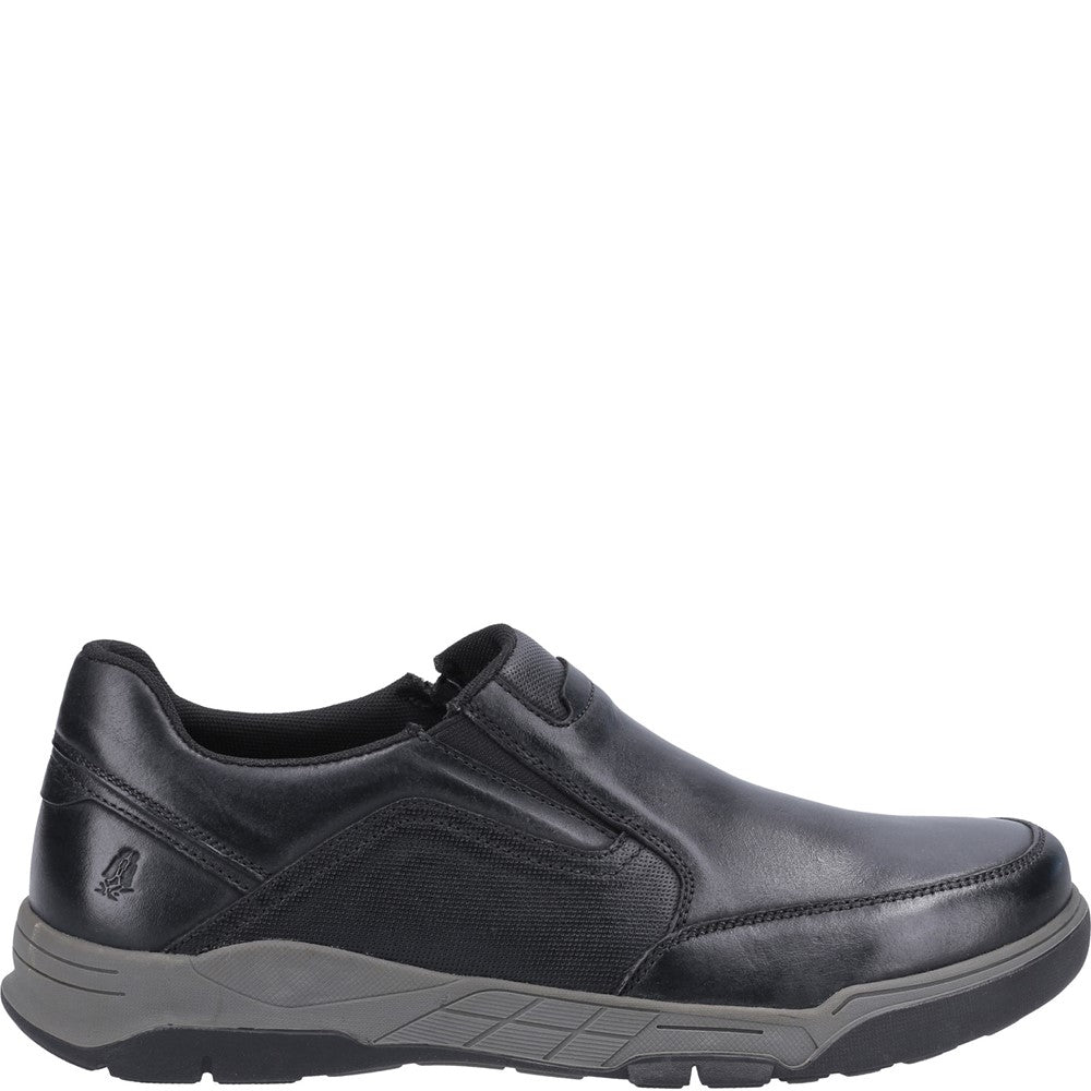 Mens Classic Slip On Shoes Black Hush Puppies Fletcher Shoe