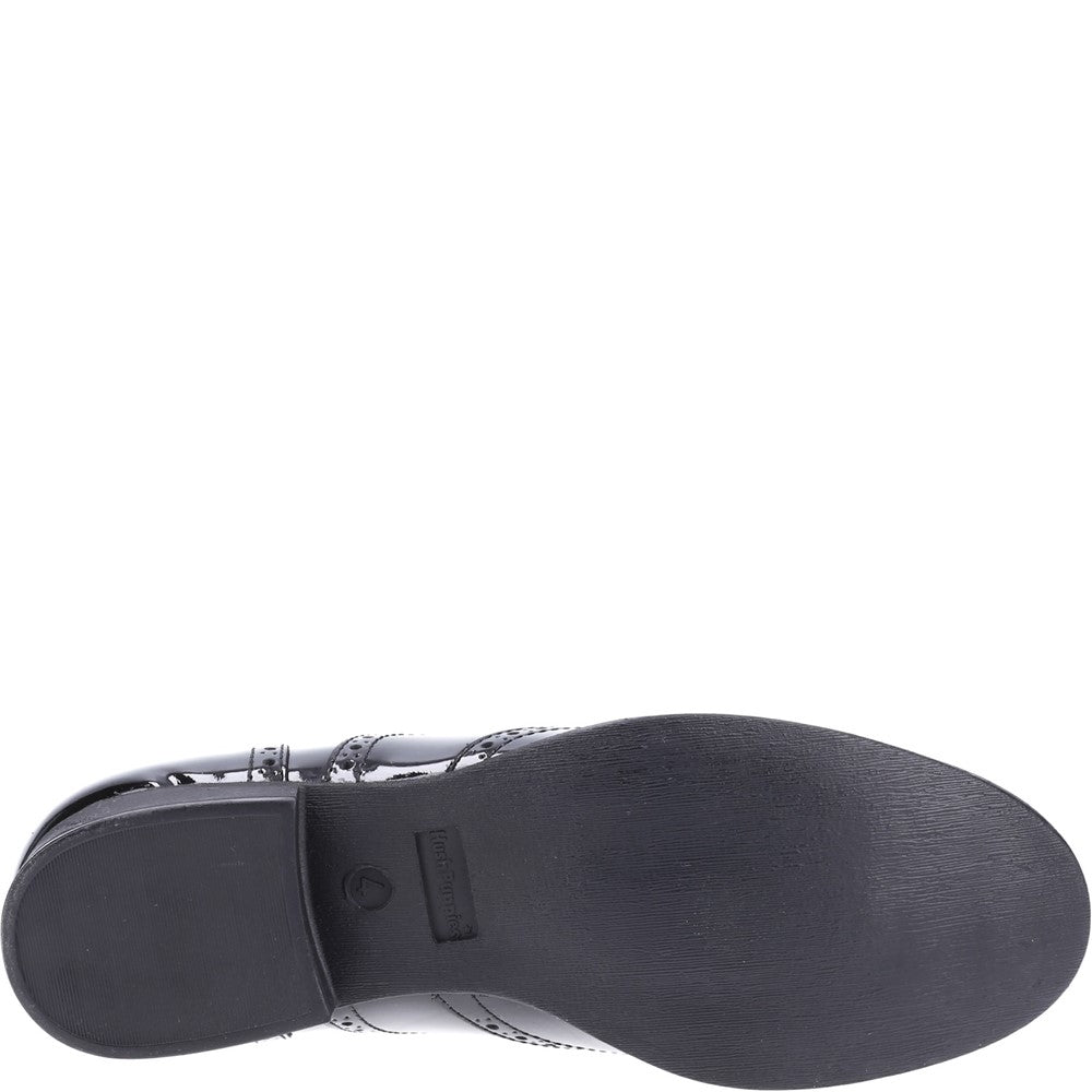 Girls BTS Black Hush Puppies Kada Junior Patent School Shoe