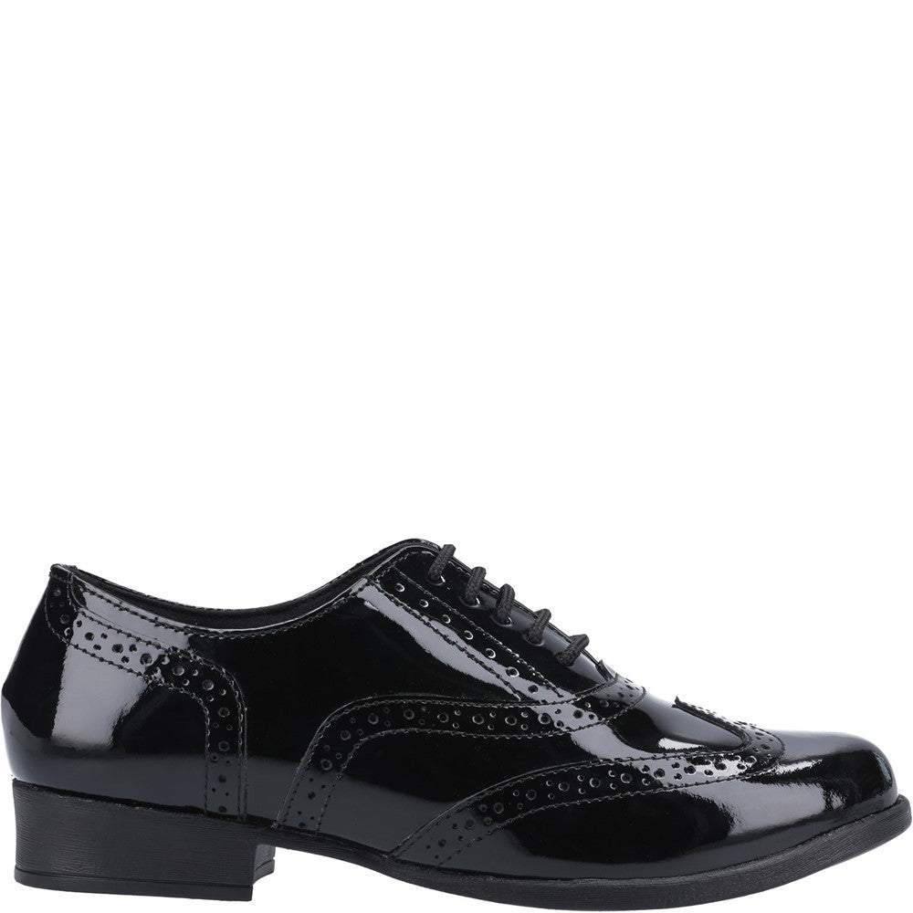 Girls BTS Black XL Hush Puppies Kada Senior Patent School Shoe