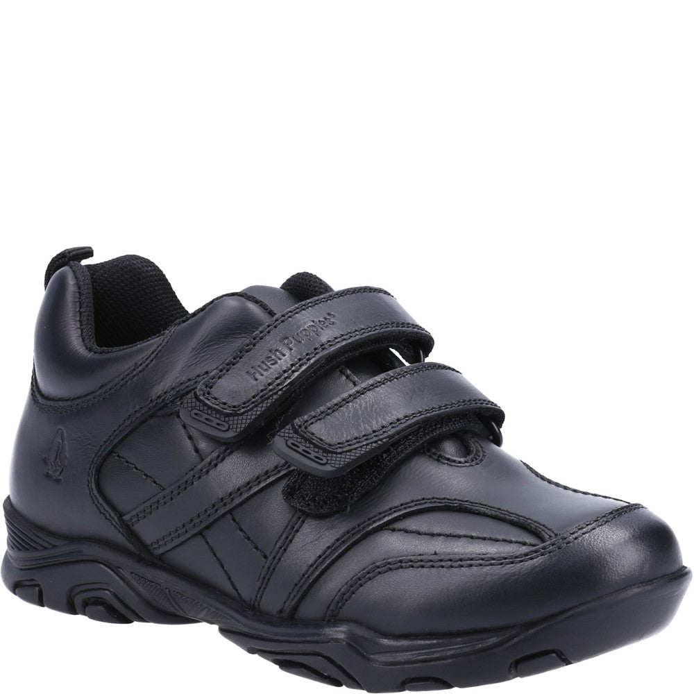 Boys BTS Black Hush Puppies Levi Infant School Shoe
