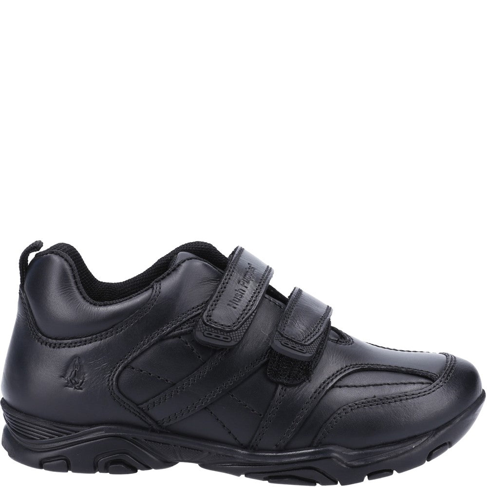Boys BTS Black Hush Puppies Levi Infant School Shoe