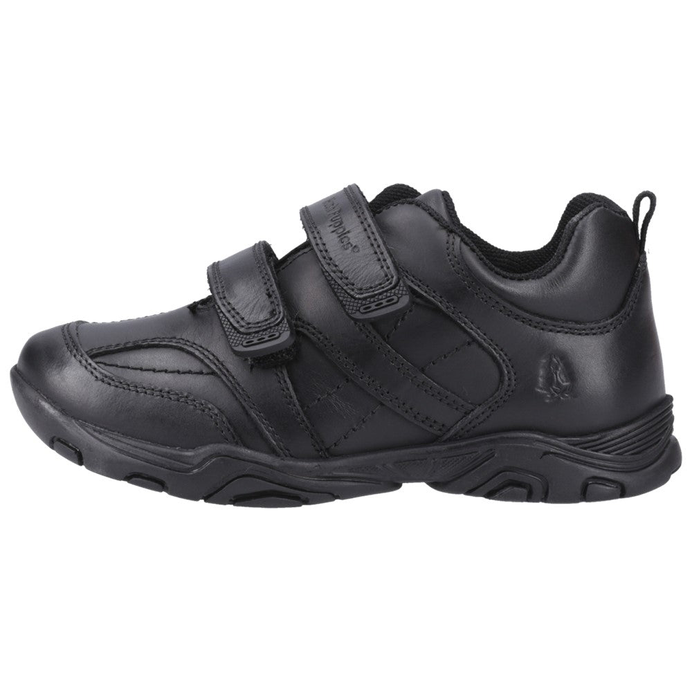 Boys BTS Black Hush Puppies Levi Infant School Shoe