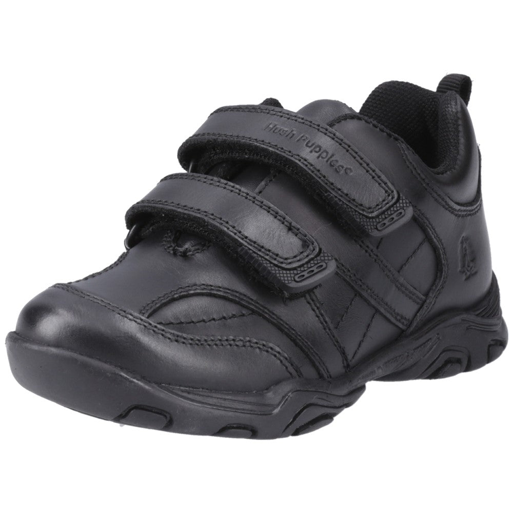 Boys BTS Black Hush Puppies Levi Infant School Shoe
