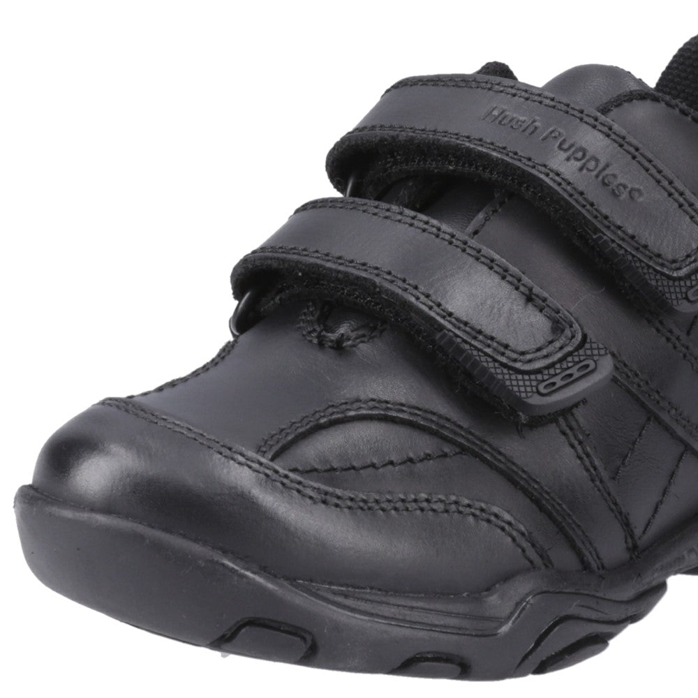 Boys BTS Black Hush Puppies Levi Infant School Shoe