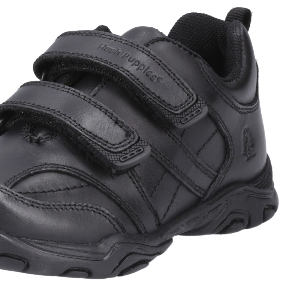 Boys BTS Black Hush Puppies Levi Infant School Shoe