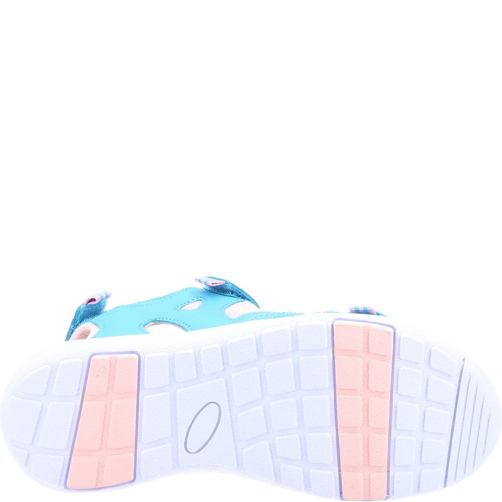 GIRLS SUMMER Aqua Hush Puppies Lilly Quarter Strap Sandal
