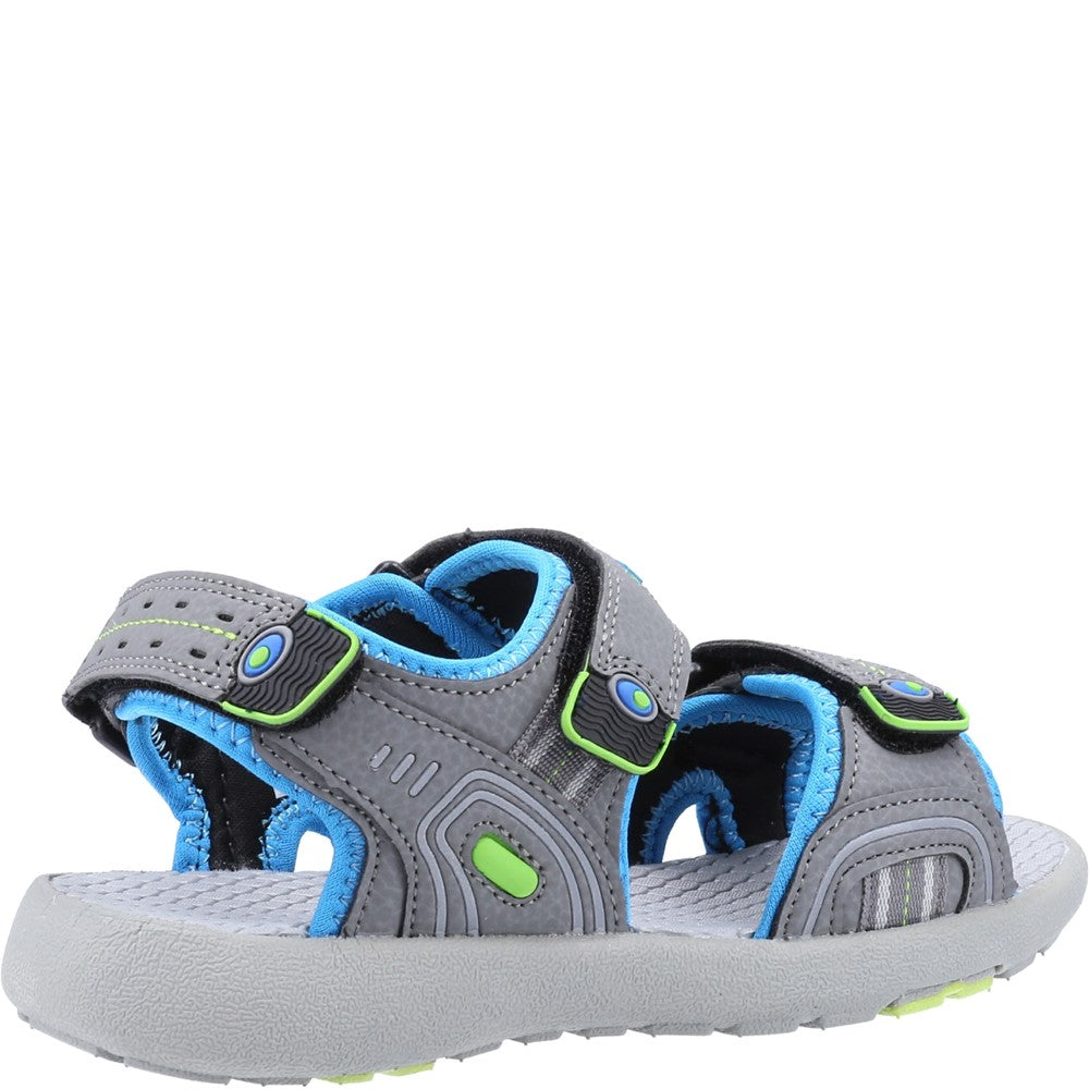 BOYS SUMMER Grey Hush Puppies Mario Quarter Strap Sandal