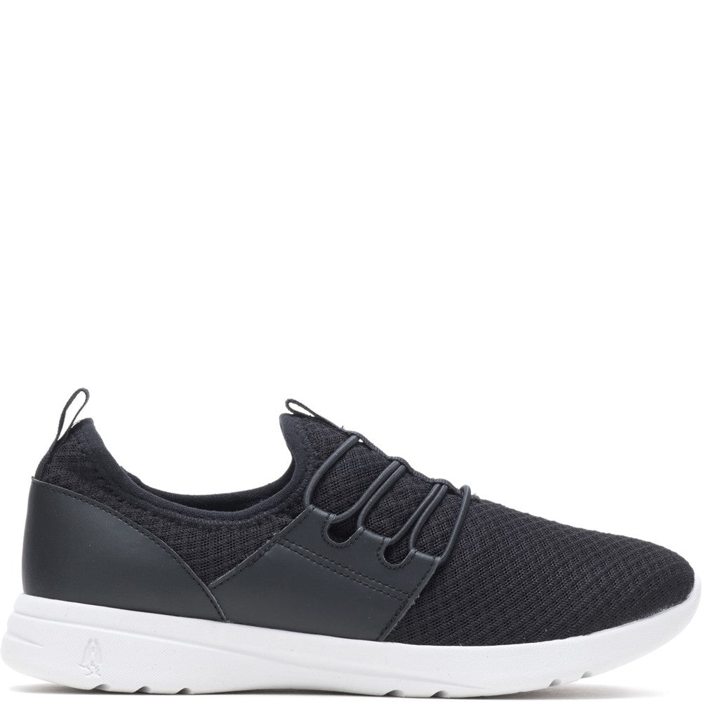 Ladies Sports Black/White Hush Puppies Good Shoe Bungee
