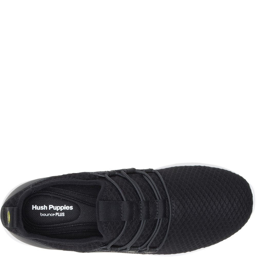 Ladies Sports Black/White Hush Puppies Good Shoe Bungee