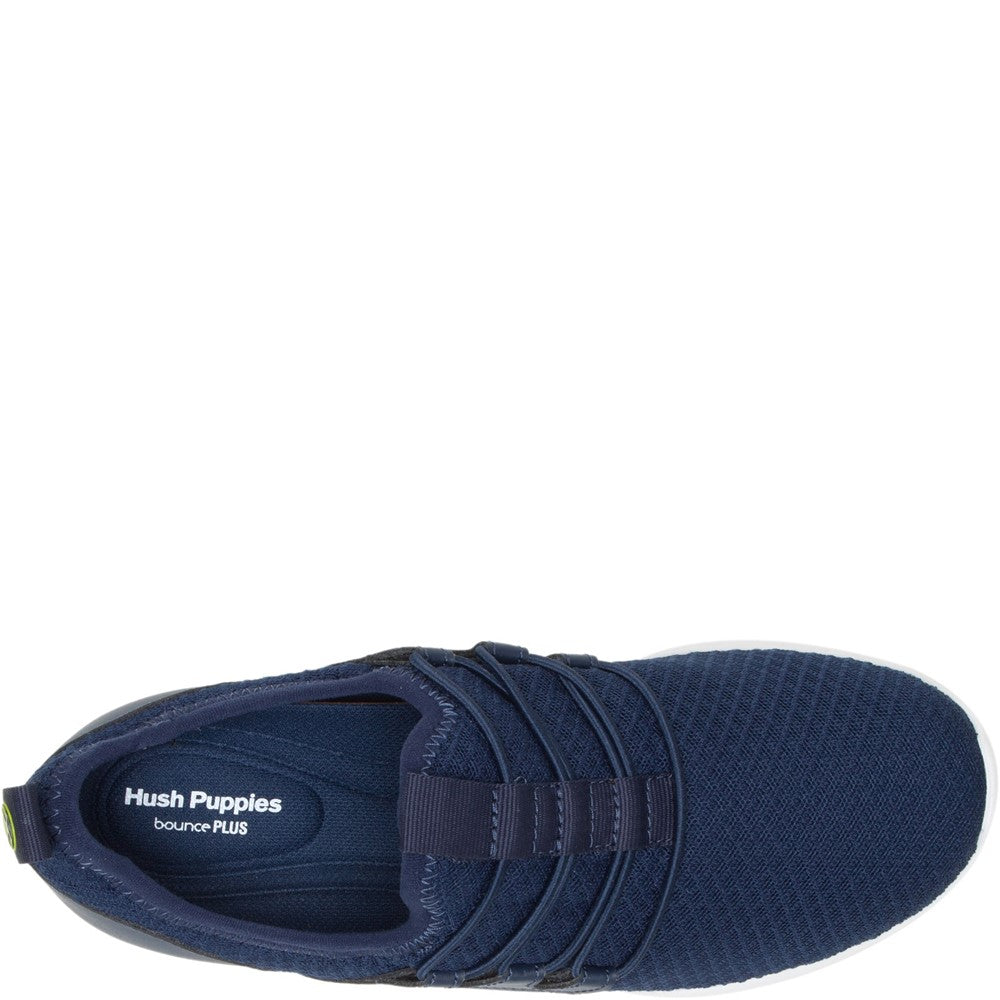Ladies Sports Navy/White Hush Puppies Good Shoe Bungee