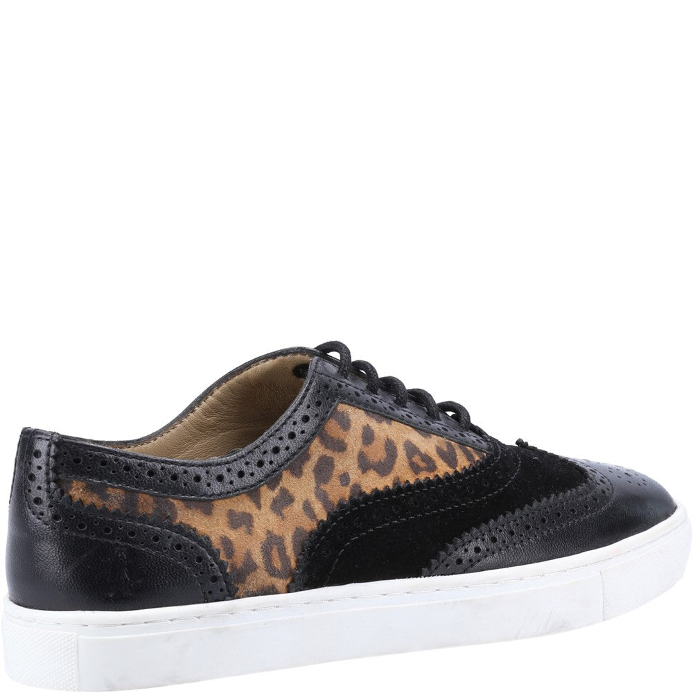 Ladies Sports Leopard Print Hush Puppies Tammy Brogue Shoe