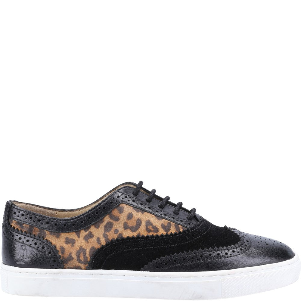 Ladies Sports Leopard Print Hush Puppies Tammy Brogue Shoe