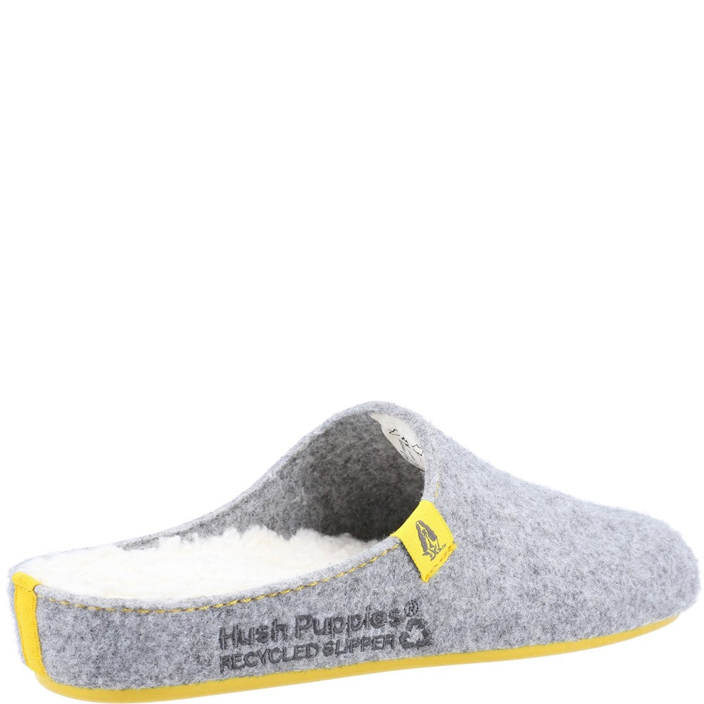 Classic Ladies Slippers Grey/Yellow Hush Puppies The Good Slipper