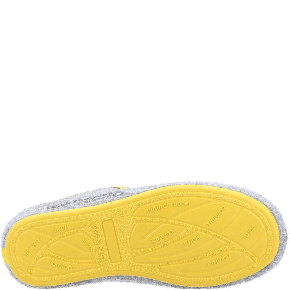 Classic Ladies Slippers Grey/Yellow Hush Puppies The Good Slipper