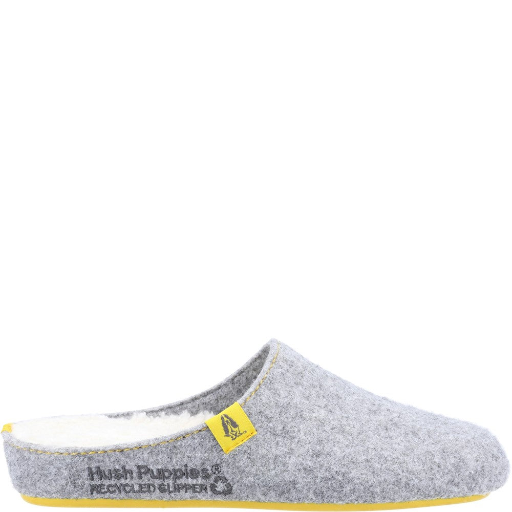 Classic Ladies Slippers Grey/Yellow Hush Puppies The Good Slipper