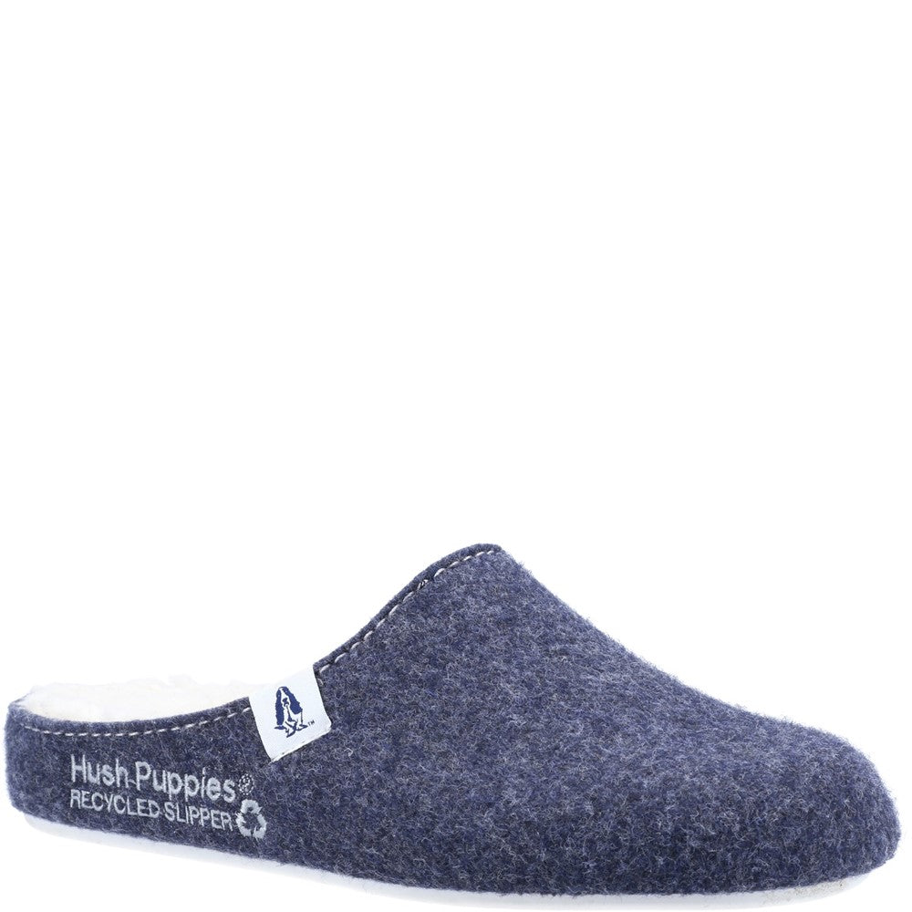 Classic Ladies Slippers Navy/White Hush Puppies The Good Slipper