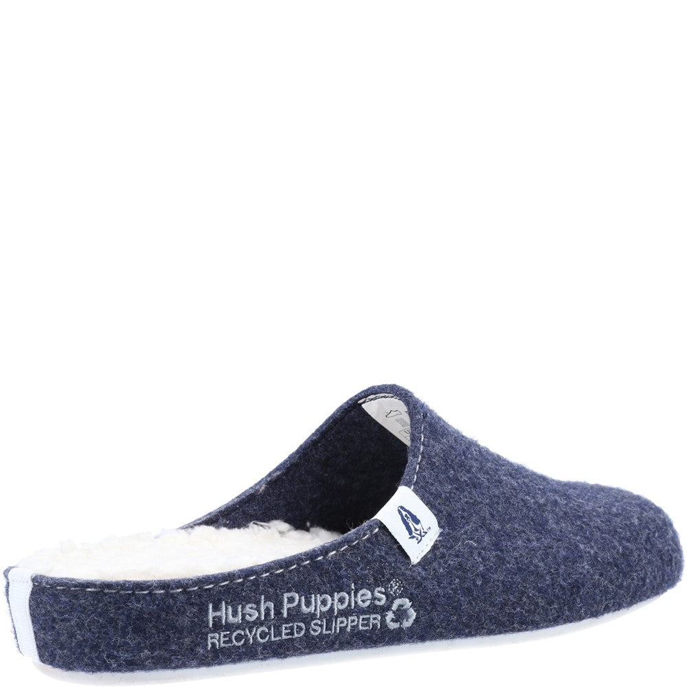 Classic Ladies Slippers Navy/White Hush Puppies The Good Slipper