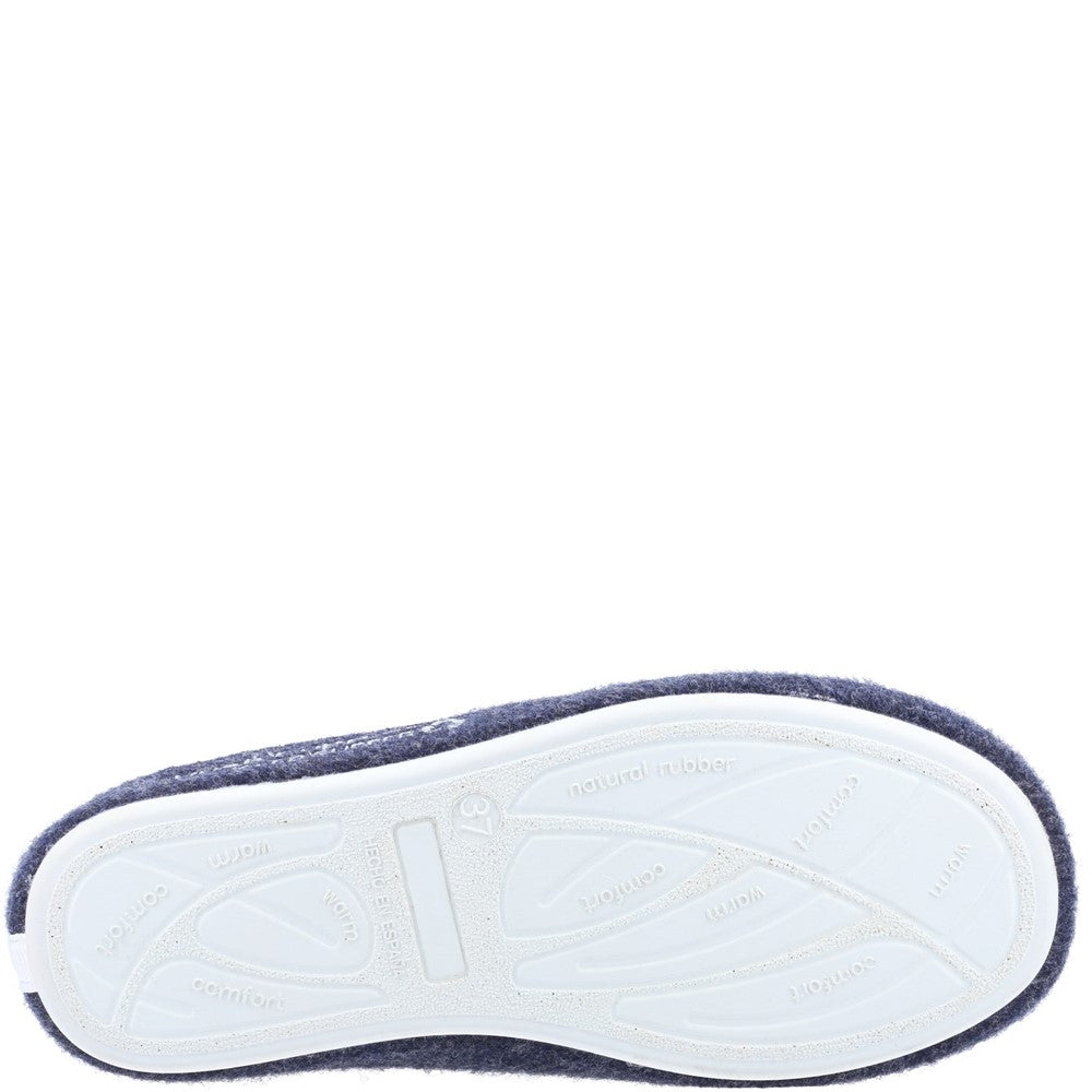Classic Ladies Slippers Navy/White Hush Puppies The Good Slipper