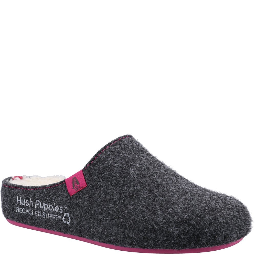 Classic Ladies Slippers Charcoal/Pink Hush Puppies The Good Slipper