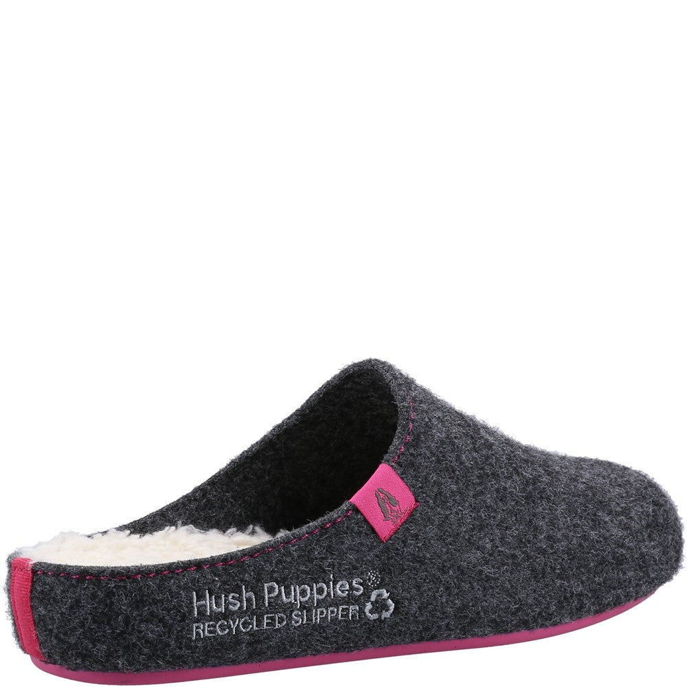 Classic Ladies Slippers Charcoal/Pink Hush Puppies The Good Slipper