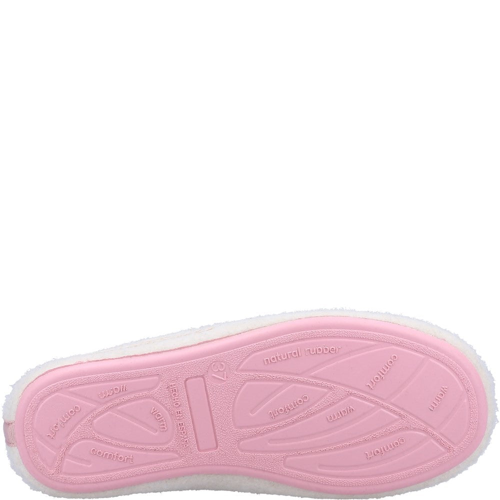 Classic Ladies Slippers White/Pink Hush Puppies The Good Slipper