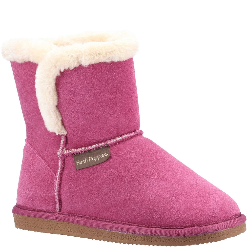 Classic Ladies Slippers Pink Hush Puppies Ashleigh Slipper Bootie