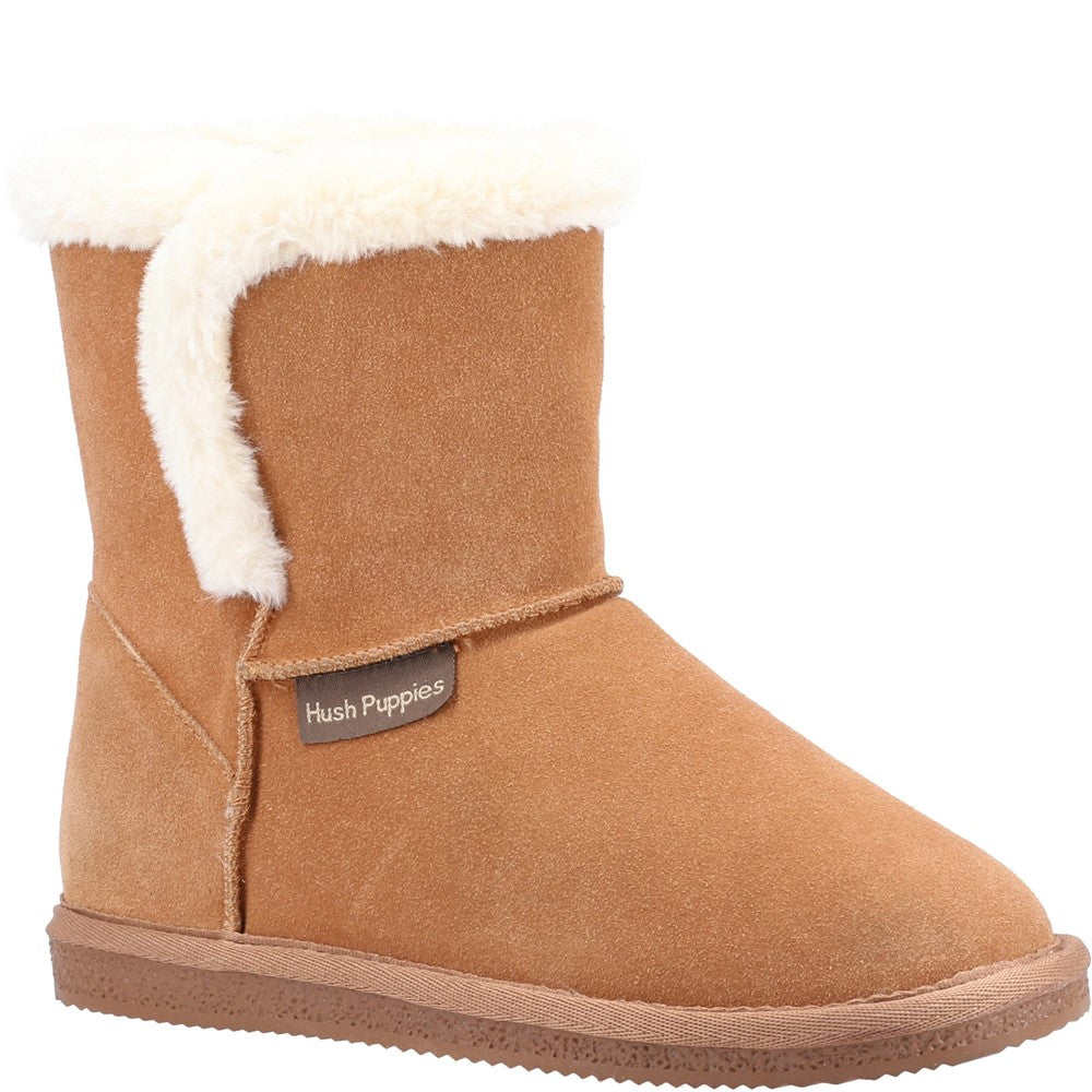 Classic Ladies Slippers Tan Hush Puppies Ashleigh Slipper Bootie