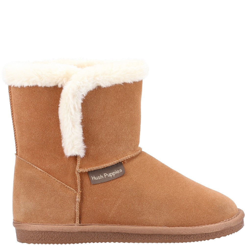 Classic Ladies Slippers Tan Hush Puppies Ashleigh Slipper Bootie