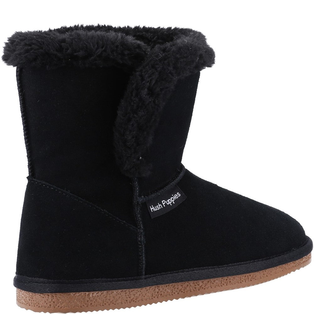 Classic Ladies Slippers Black Hush Puppies Ashleigh Slipper Bootie