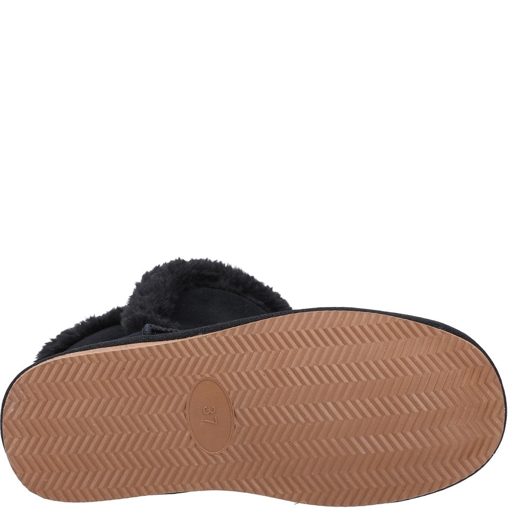 Classic Ladies Slippers Black Hush Puppies Ashleigh Slipper Bootie