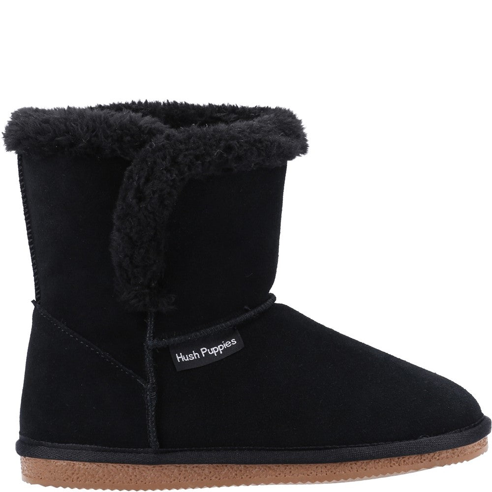 Classic Ladies Slippers Black Hush Puppies Ashleigh Slipper Bootie