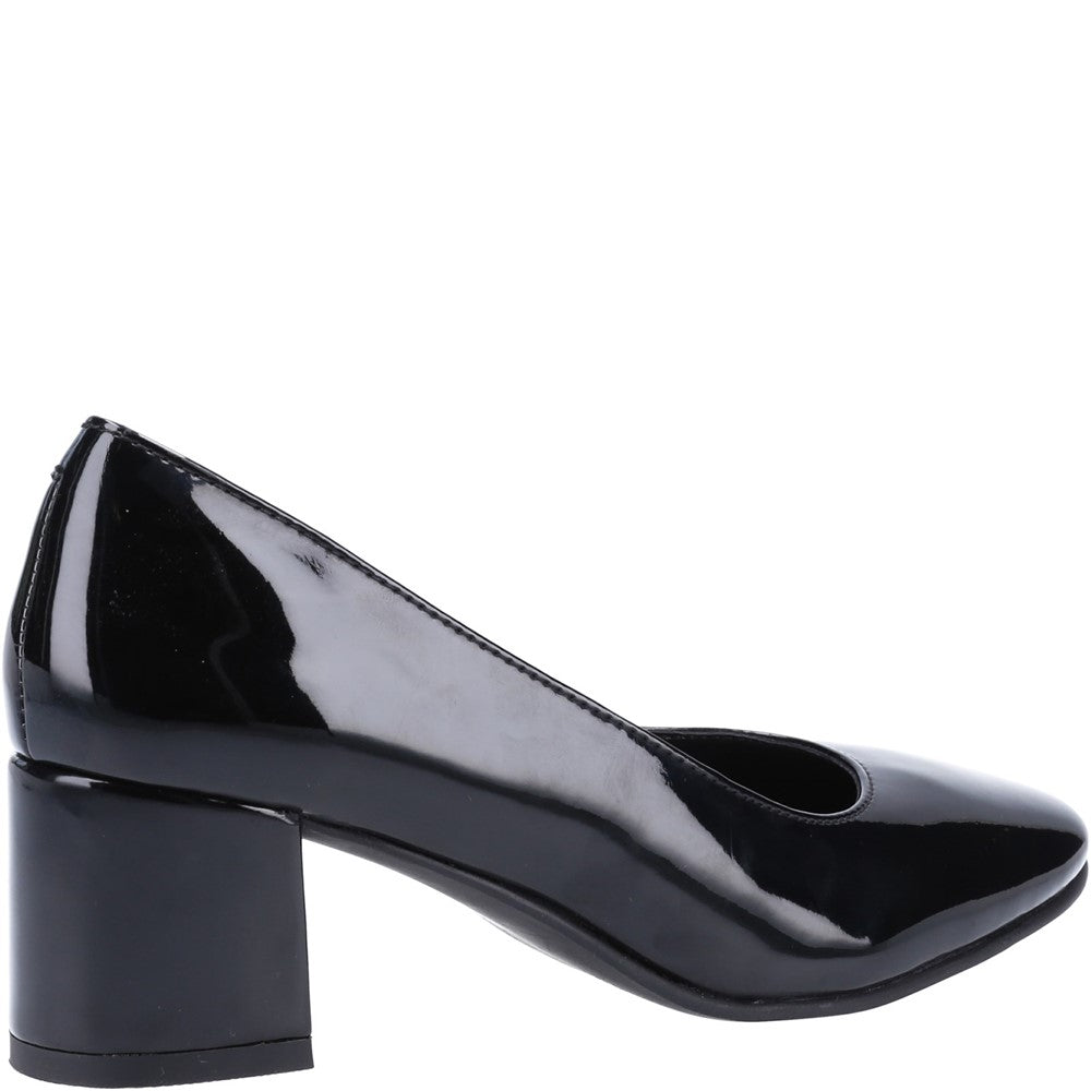 Court Ladies Shoes Black Hush Puppies Anna Patent Court Shoes