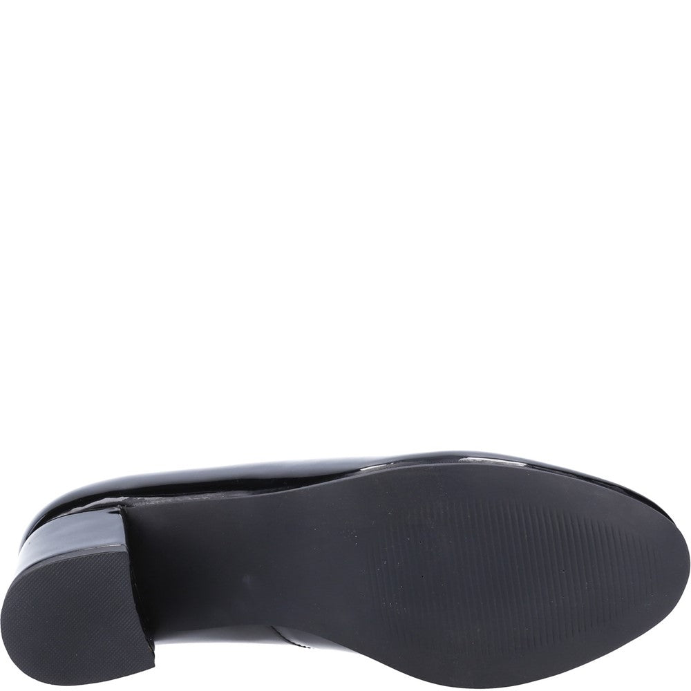 Court Ladies Shoes Black Hush Puppies Anna Patent Court Shoes