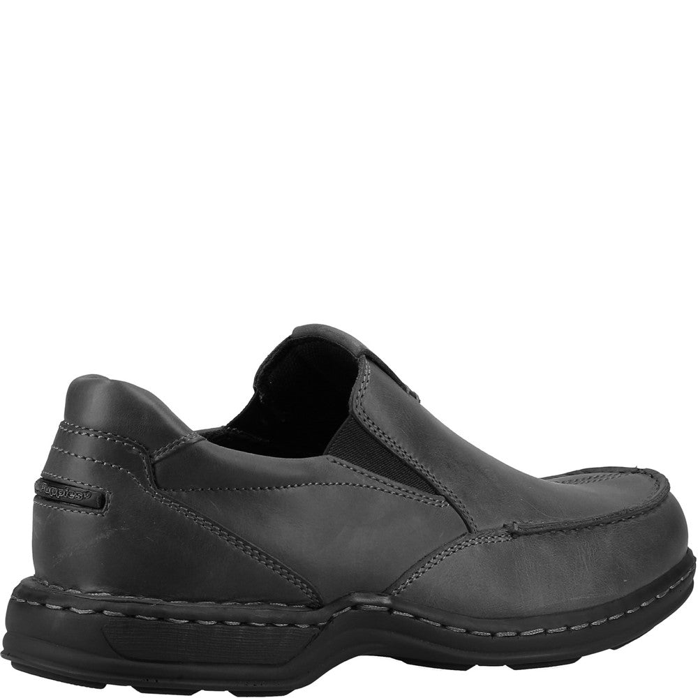Mens Classic Slip On Shoes Black Hush Puppies Ronnie Shoe