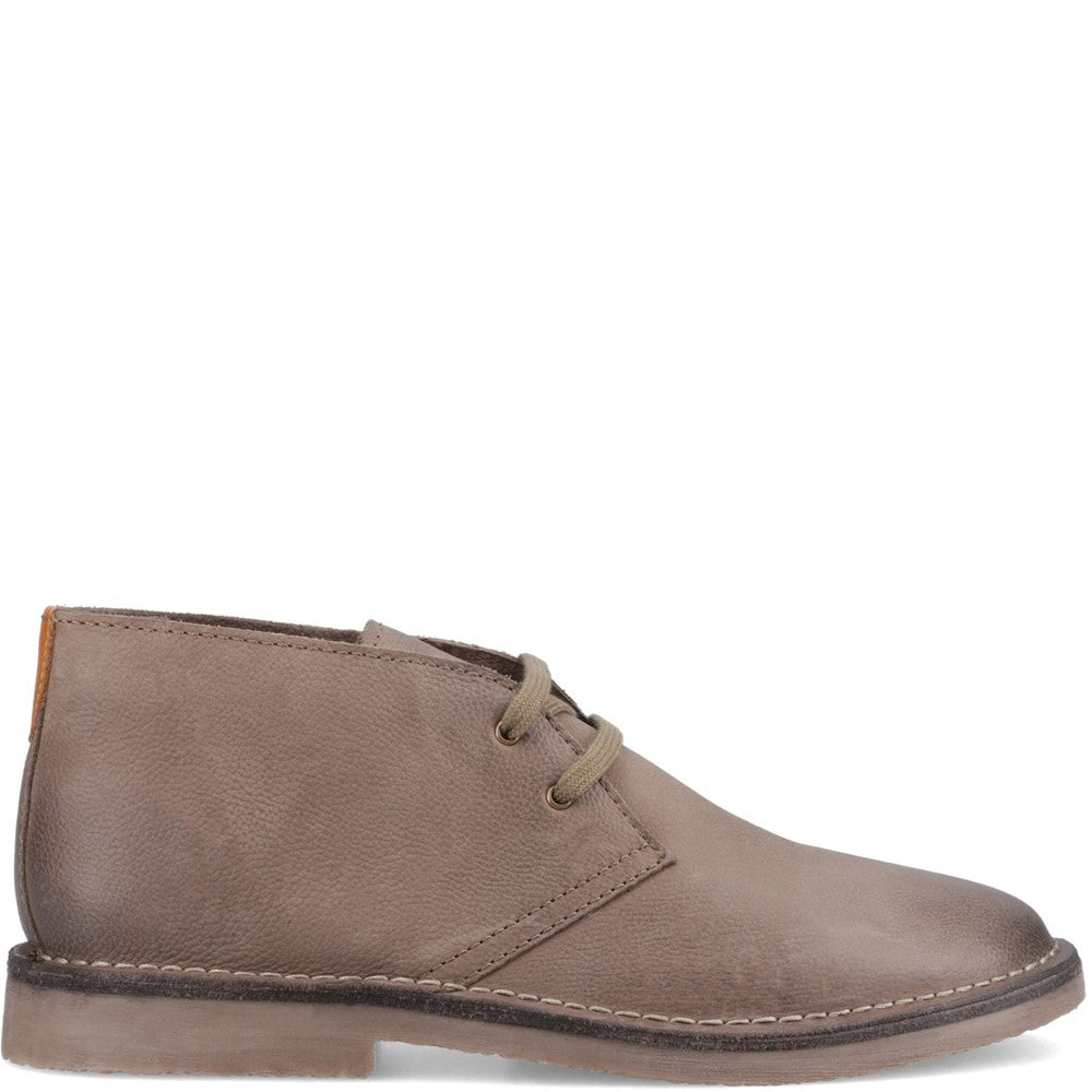 Mens Boots Stone Hush Puppies Samuel Leather Chukka Boot
