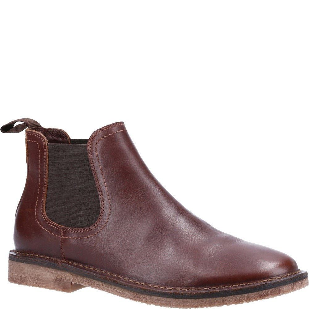 Mens Boots Brown Hush Puppies Shaun Leather Chelsea Boot