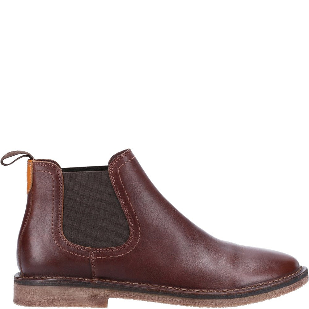 Mens Boots Brown Hush Puppies Shaun Leather Chelsea Boot